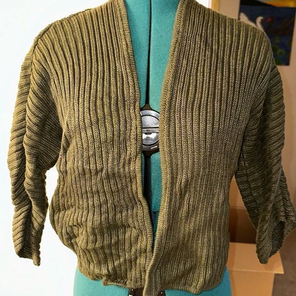 Forest Green Cardigan Sweater - Picture 1 of 6